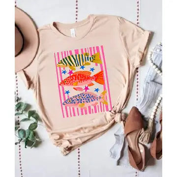 Preppy fish graphic tee
