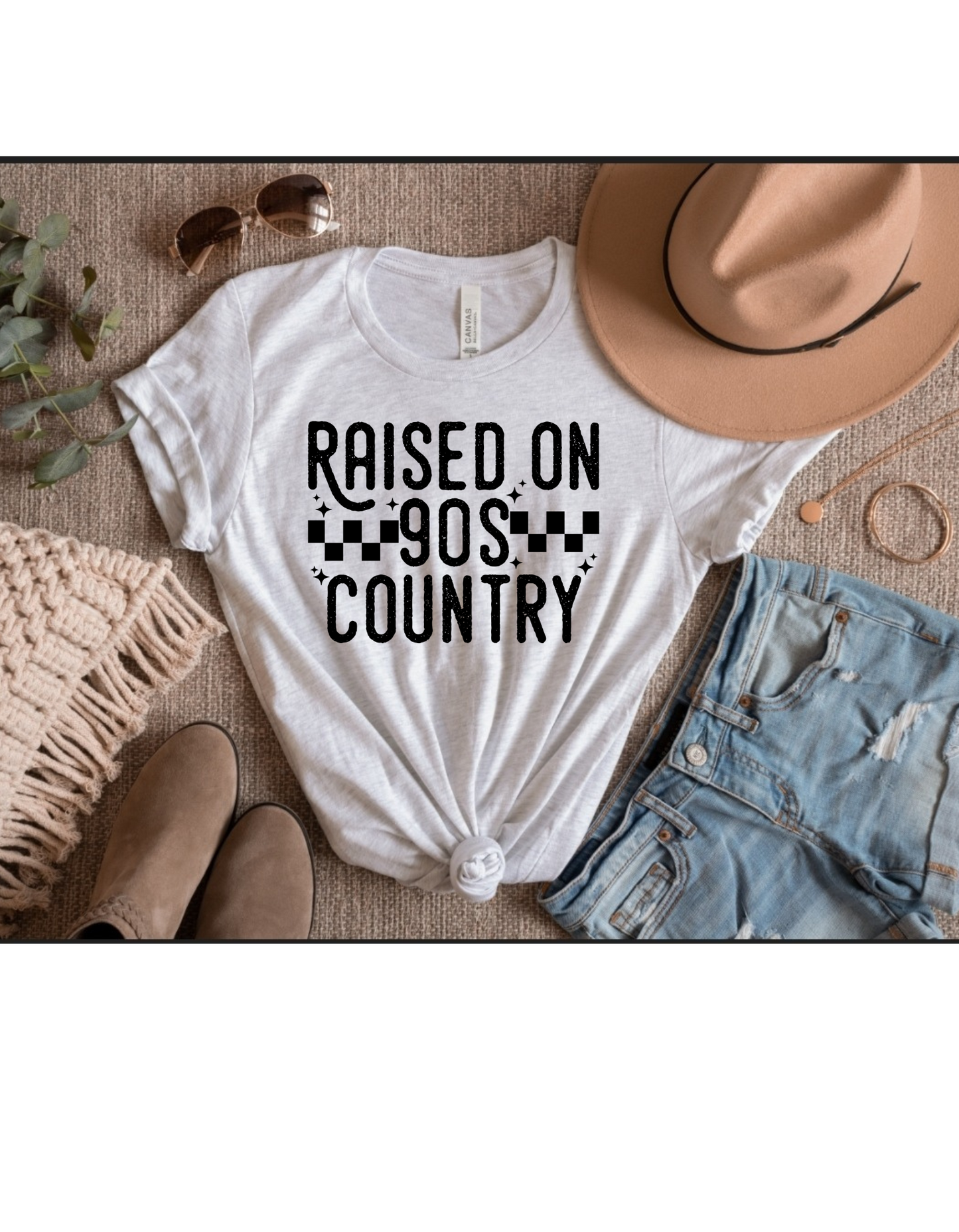 Raised on 90s country graphic tee