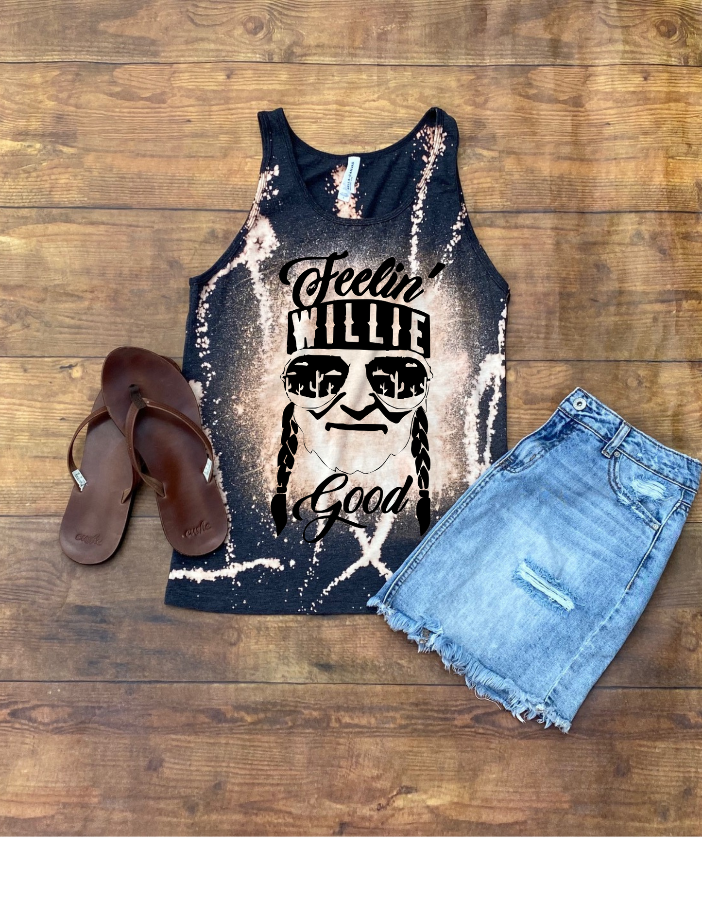 Feelin' willie good bleached tank
