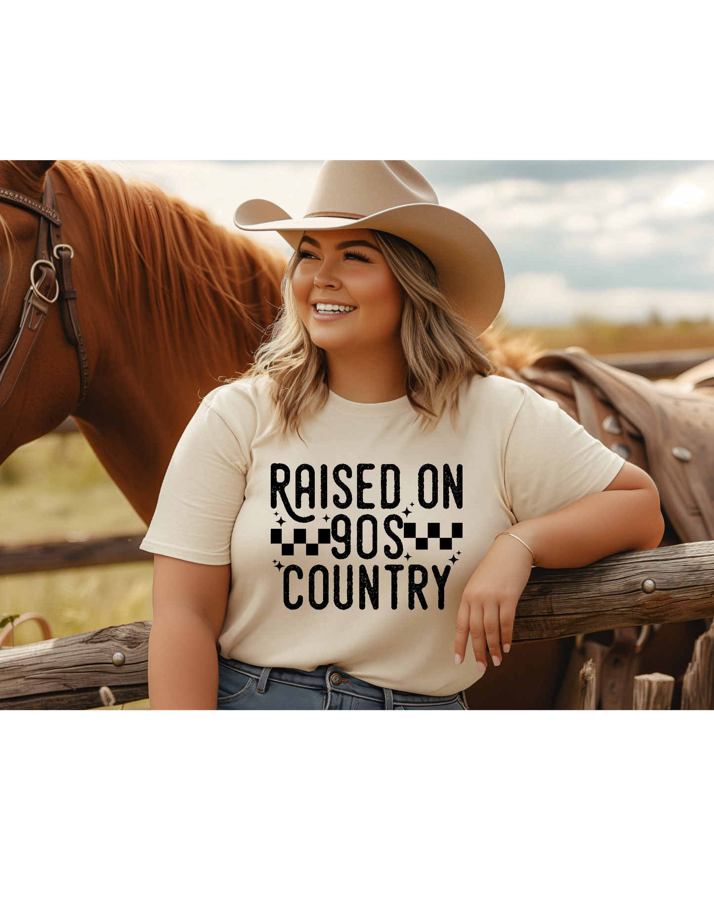 Raised on 90s country graphic tee