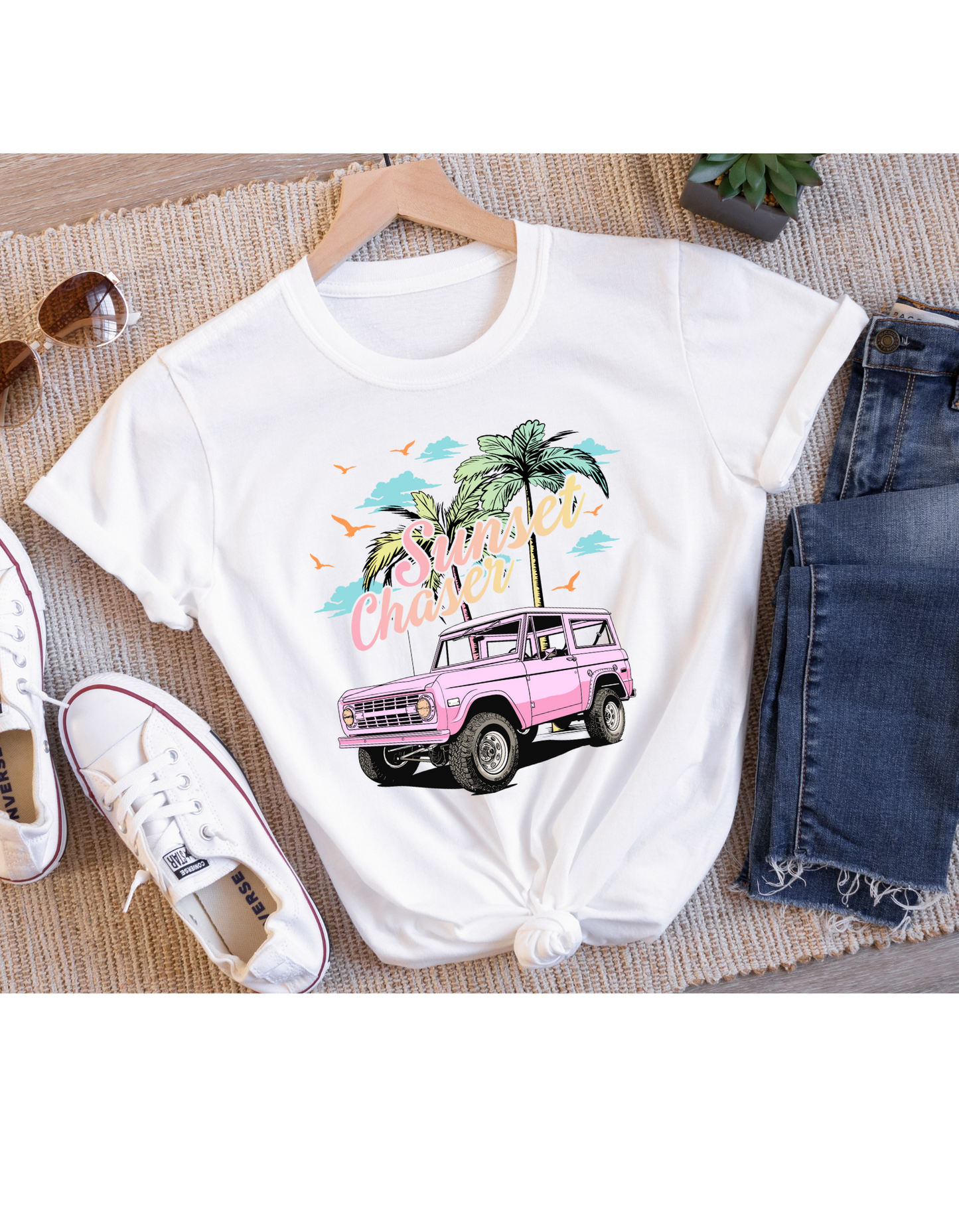 Sunset chaser bronco summer graphic tee