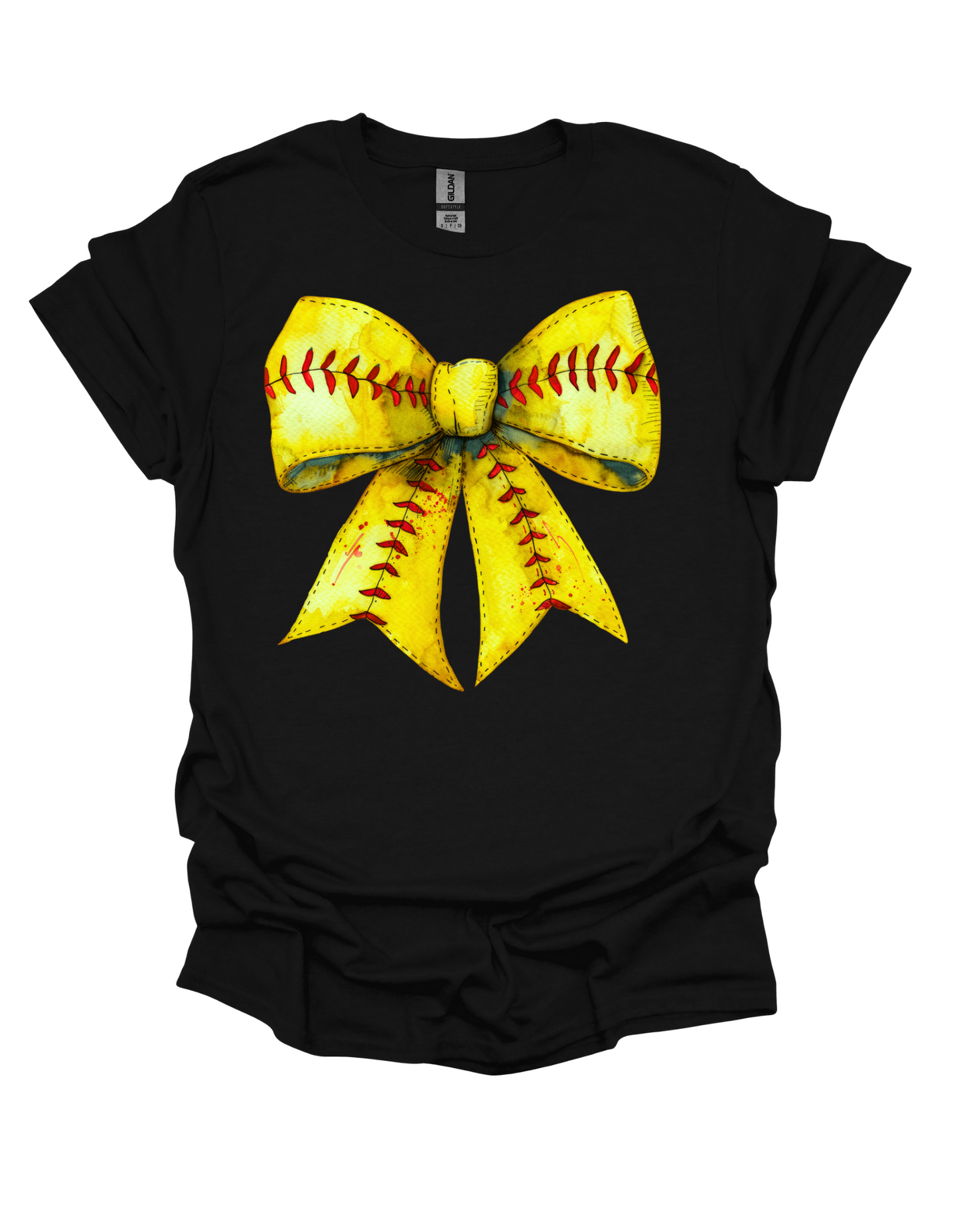 Softball coquette bow graphic tee