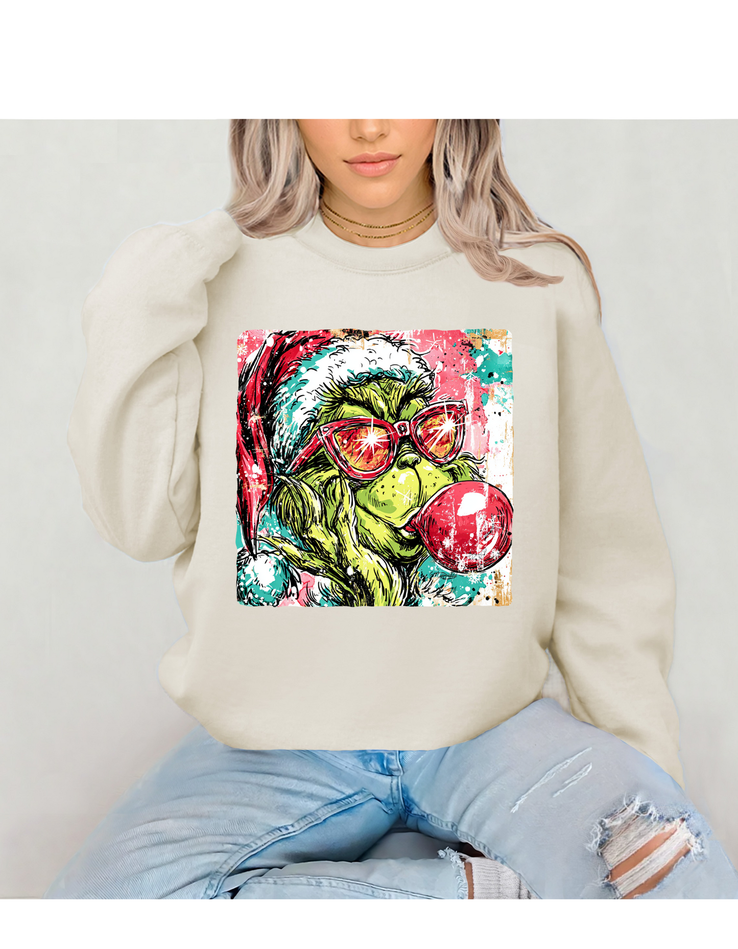 Grinch colorful crewneck sweatshirt