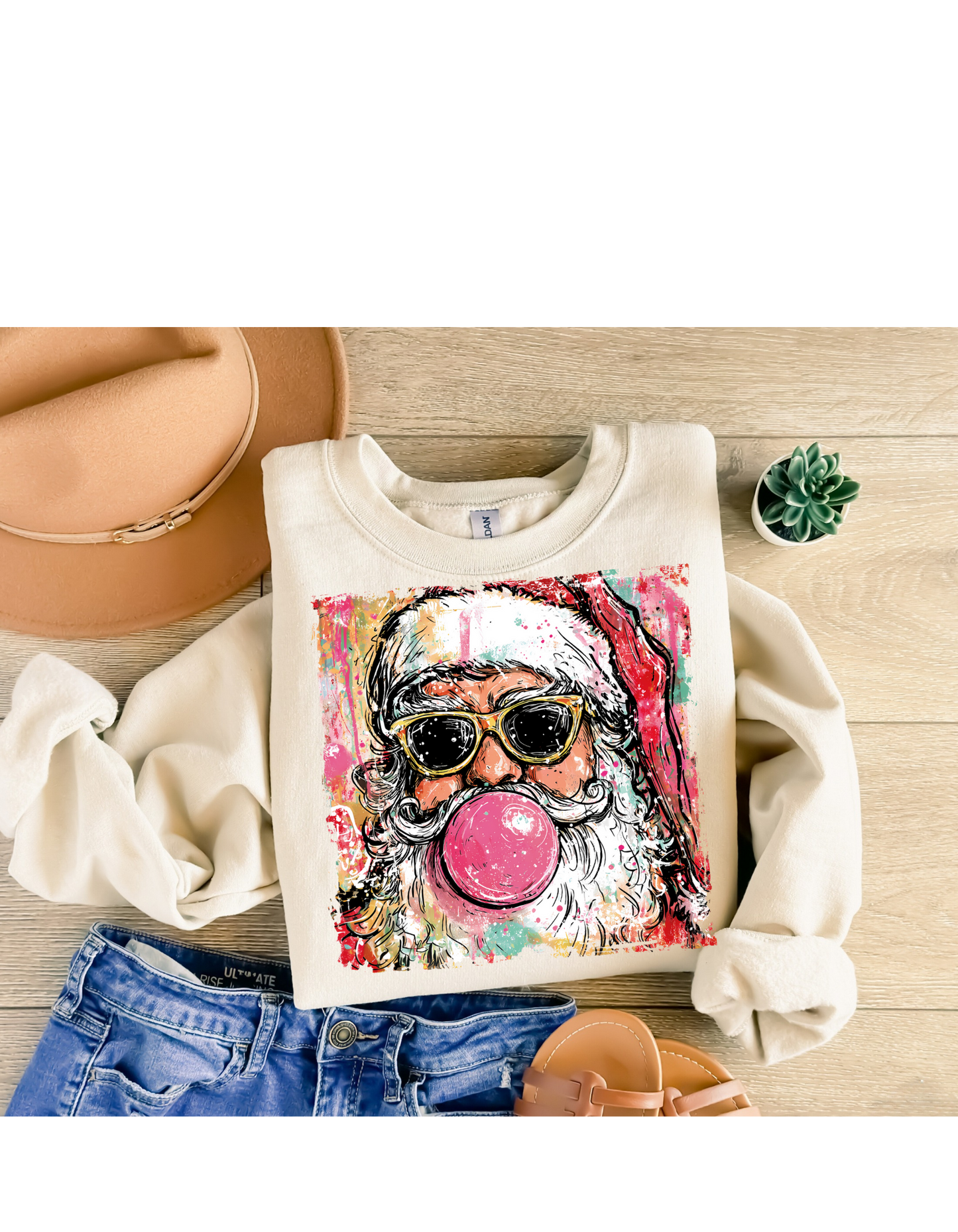Santa claus colorful crewneck sweatshirt