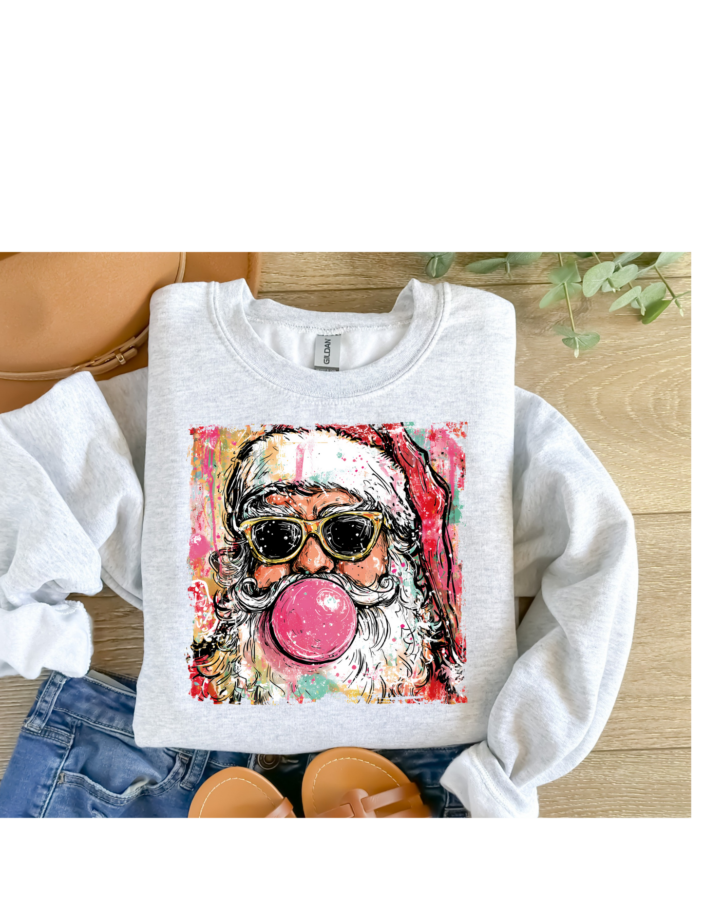 Santa claus colorful crewneck sweatshirt