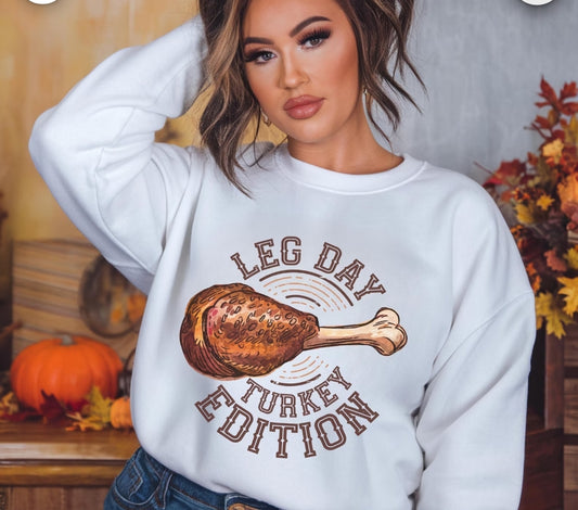 Leg day turkey edition crewneck sweatshirt