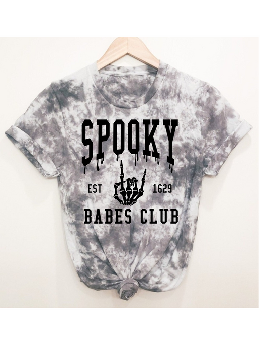 Spooky babes dyed graphic tee