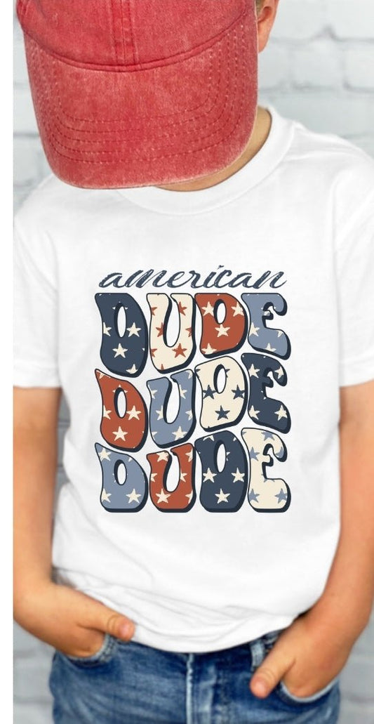 American dude childrens tee - 4 little hearts