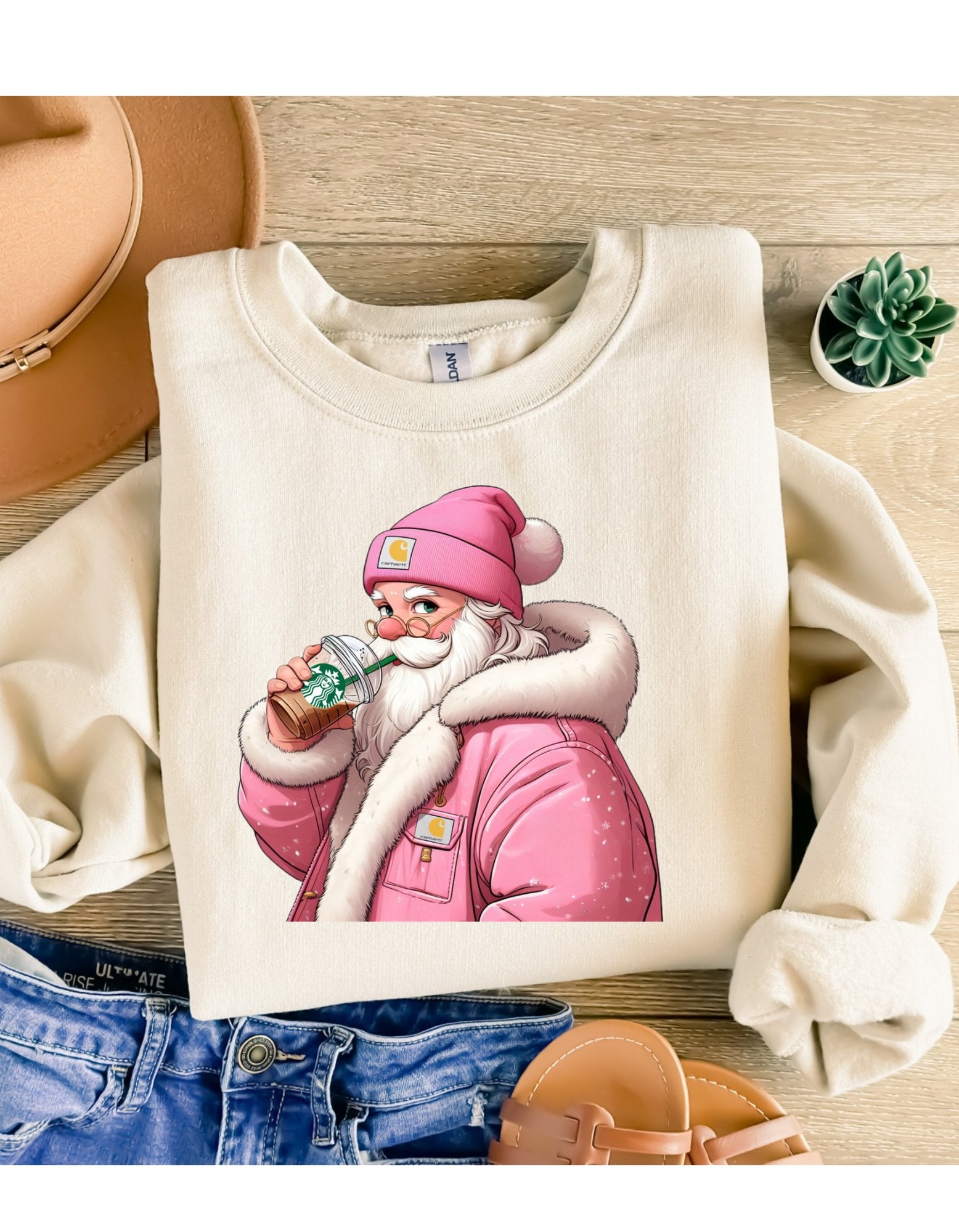 Boujee santa crewneck sweatshirt - 4 little hearts