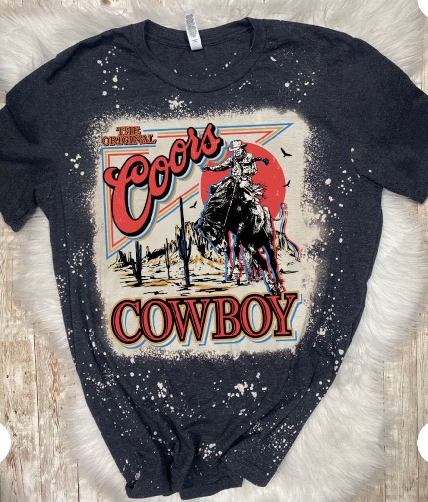 Coors cowboy bleached graphic tee - 4 little hearts