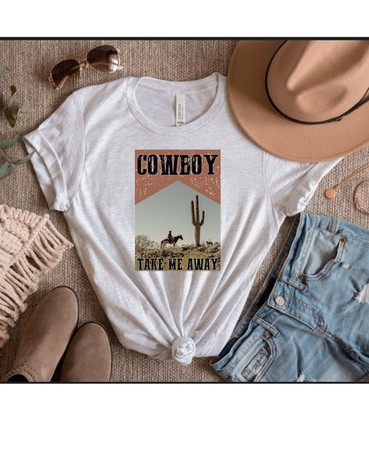 Cowboy take me away graphic tee - 4 little hearts