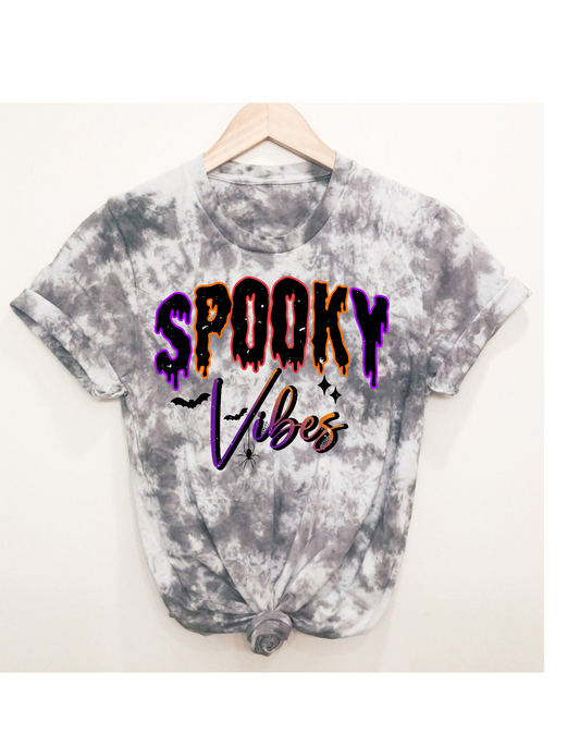 Spooky vibes tie dyed tee