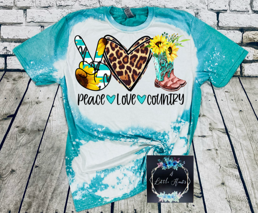 Peace love country tee - 4 little hearts