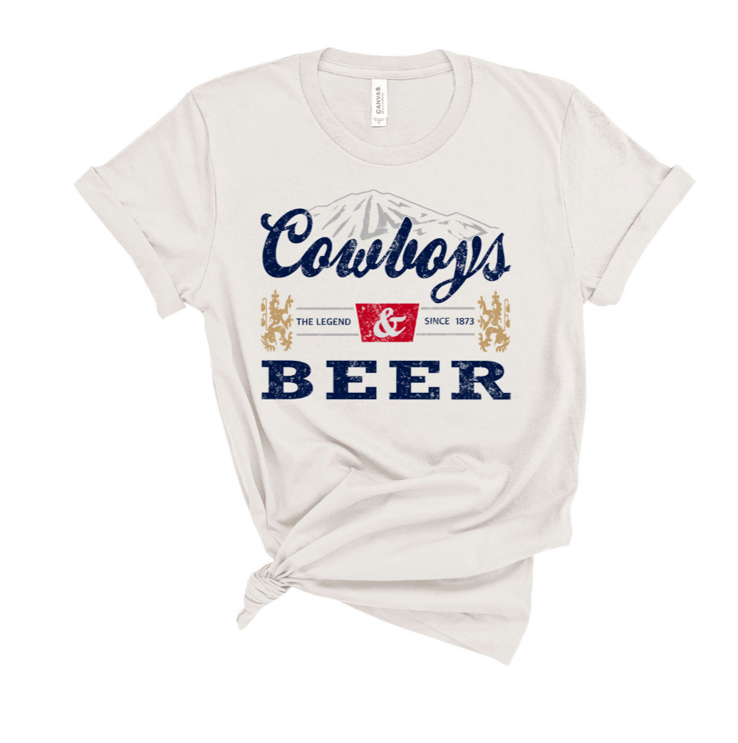 Cowboys & beer graphic tee - 4 little hearts