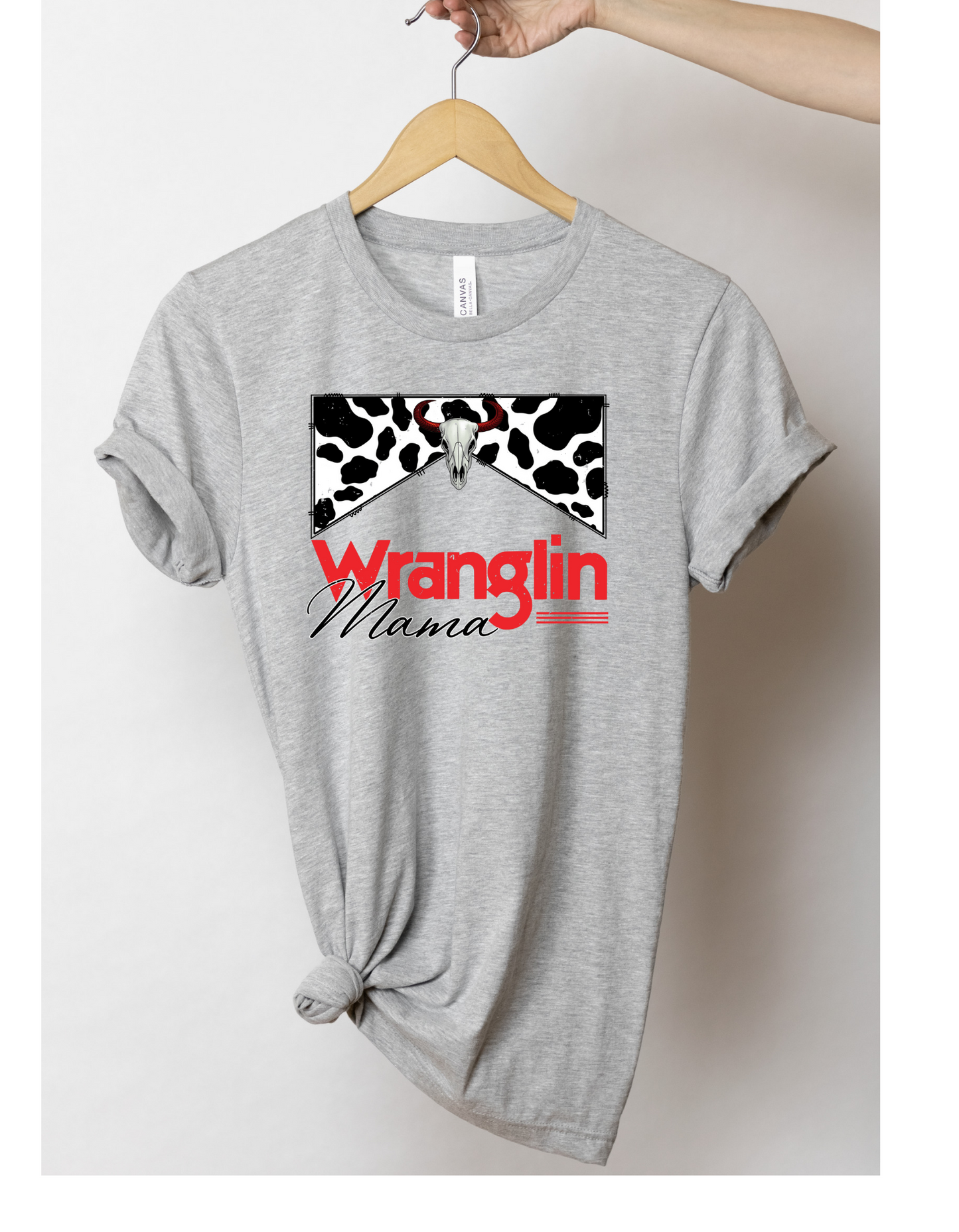Wranglin mama t shirt - 4 little hearts