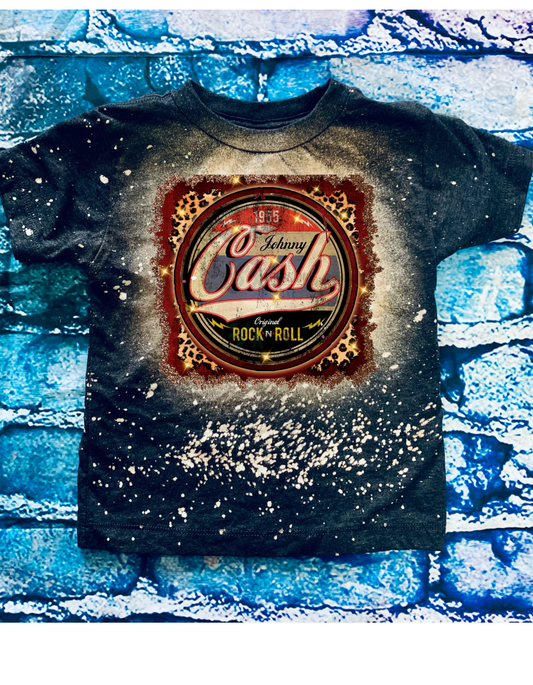 Johnny cash bleached toddler tee - 4 little hearts