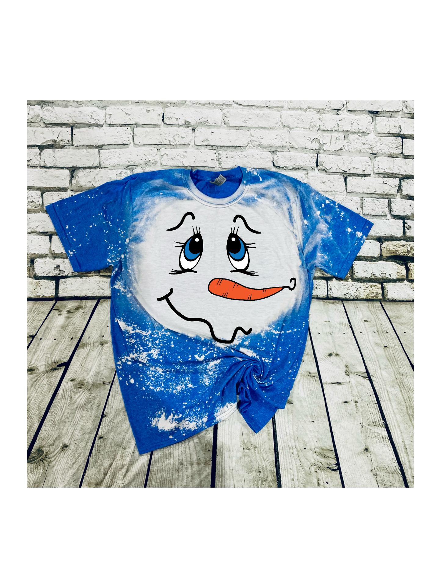 Snowman face bleached tee