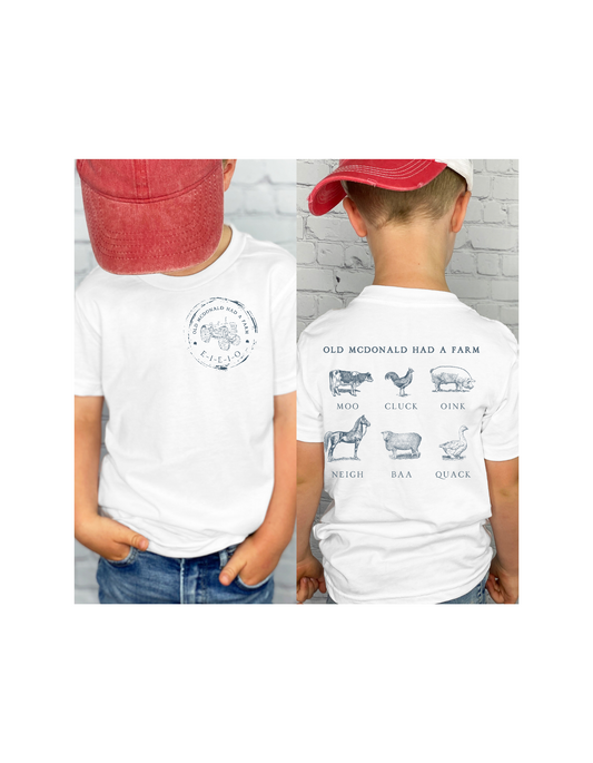 Old mcdonald had a farm kids graphic tee