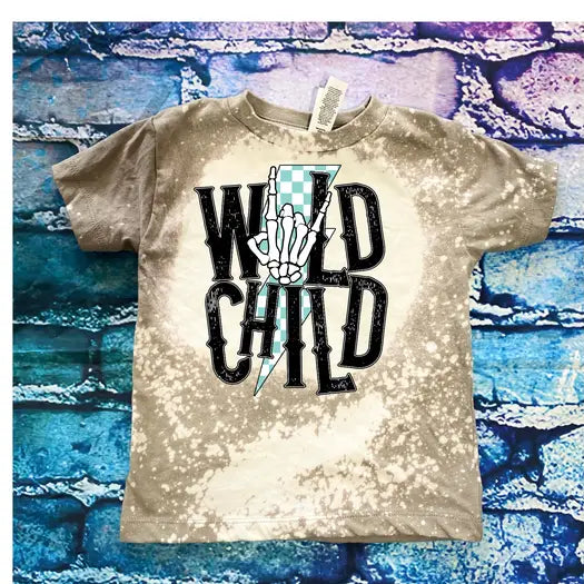 wild child bleached graphic toddler tee