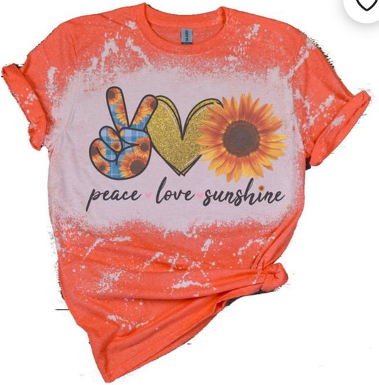 Peace love sunshine T shirt - 4 little hearts