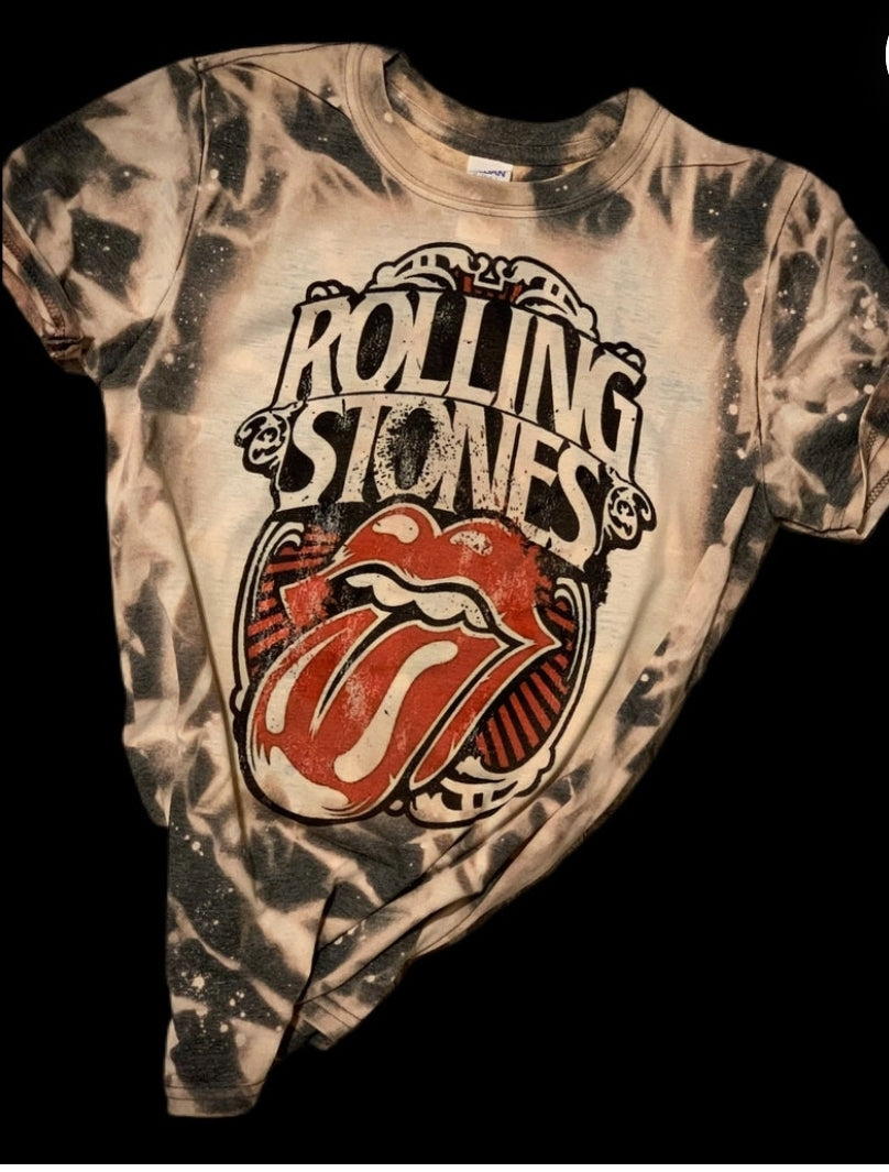 Rolling stones acid washed tee - 4 little hearts