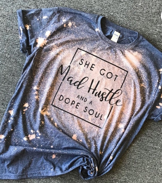 She got mad hustle and a dope soul acid washed tee - 4 little hearts