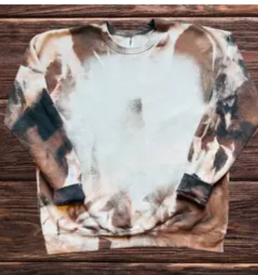 Cowhide bleached crewneck sweatshirt