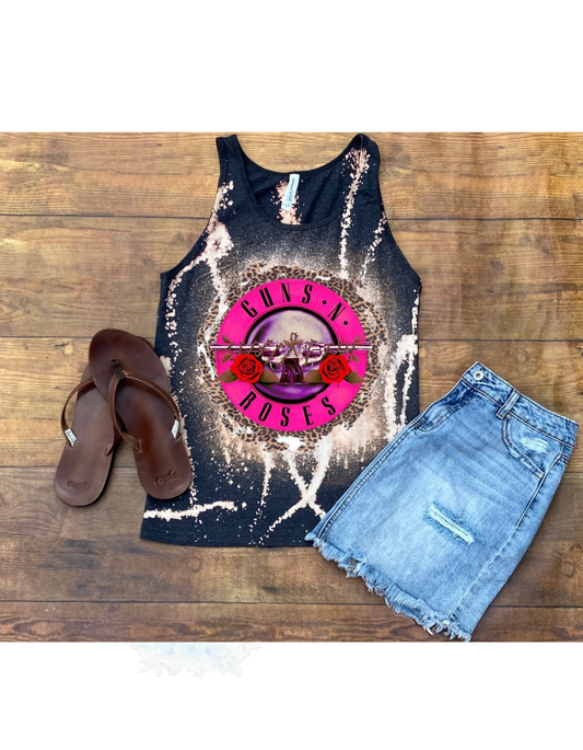 guns n roses racerback bleached tank top